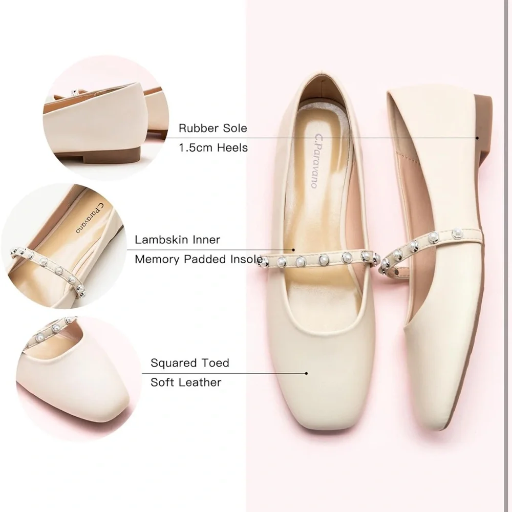 NWT C.Paravano Leather Ballet Flats - Picture 4 of 10